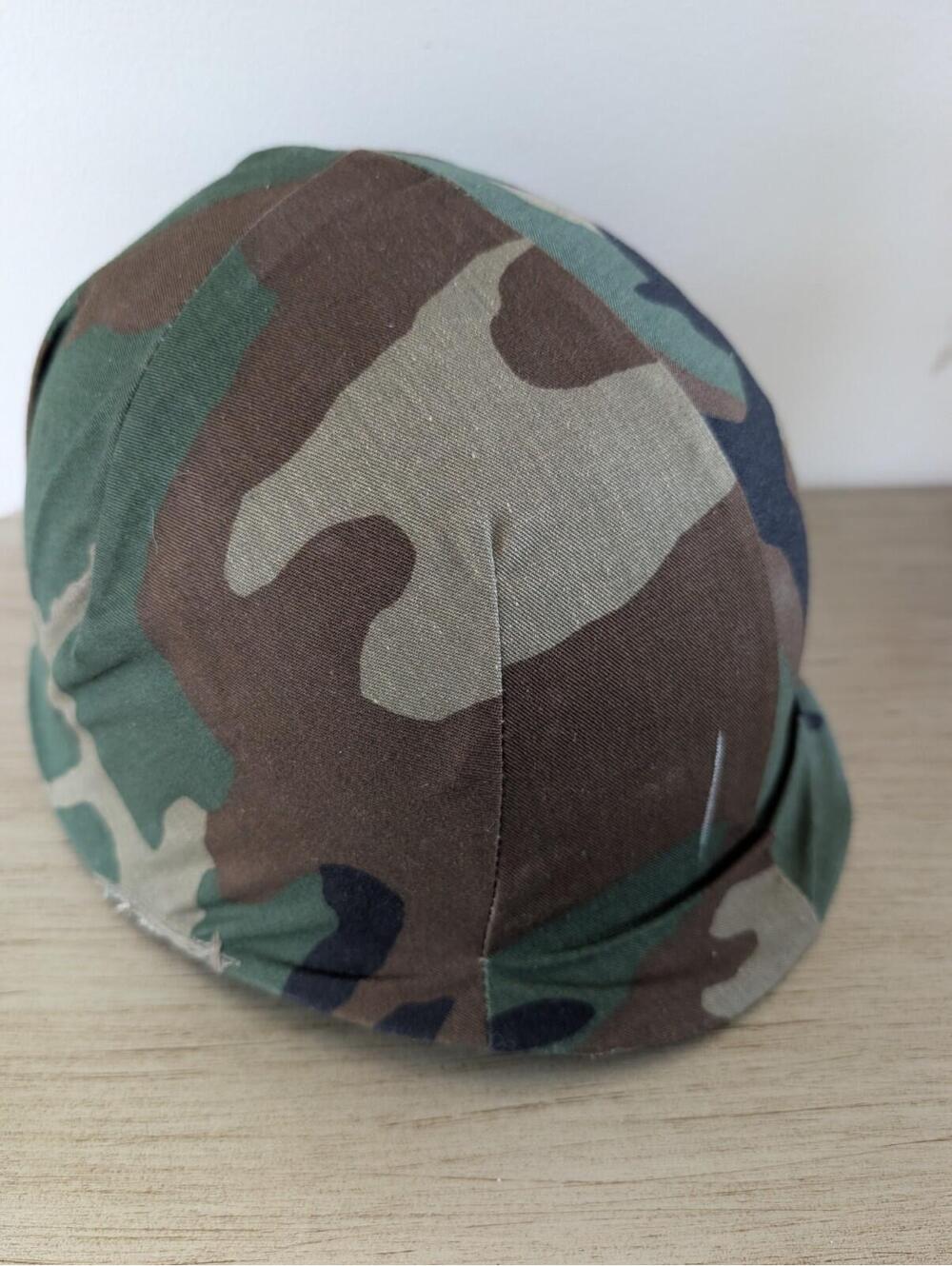 Vintage US Military M-1 Woodland Camouflage Helmet Steel Pot Vietnam War